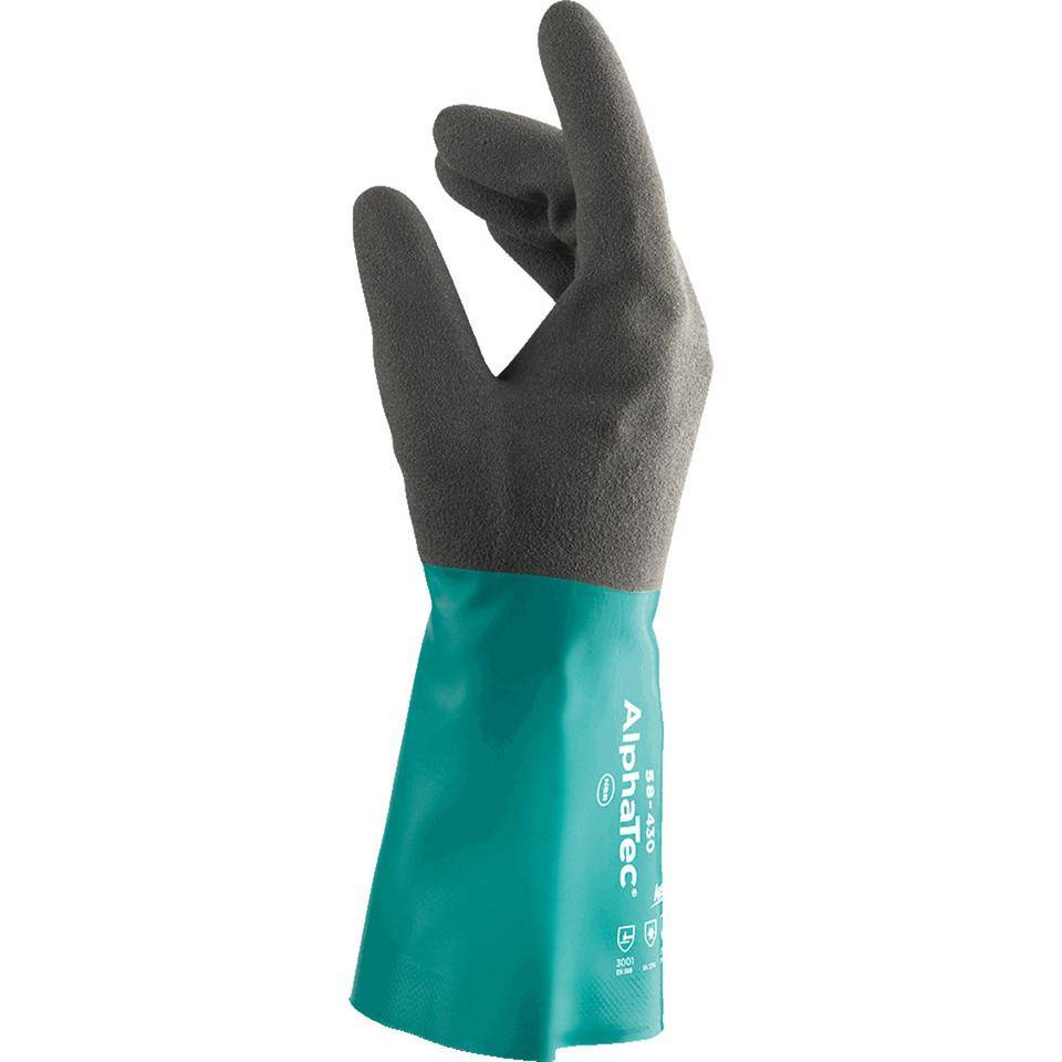 Ansell AlphaTec® Schutzhandschuh 58-270, Kat.III, schwarz/grün, 300mm, Größe 9