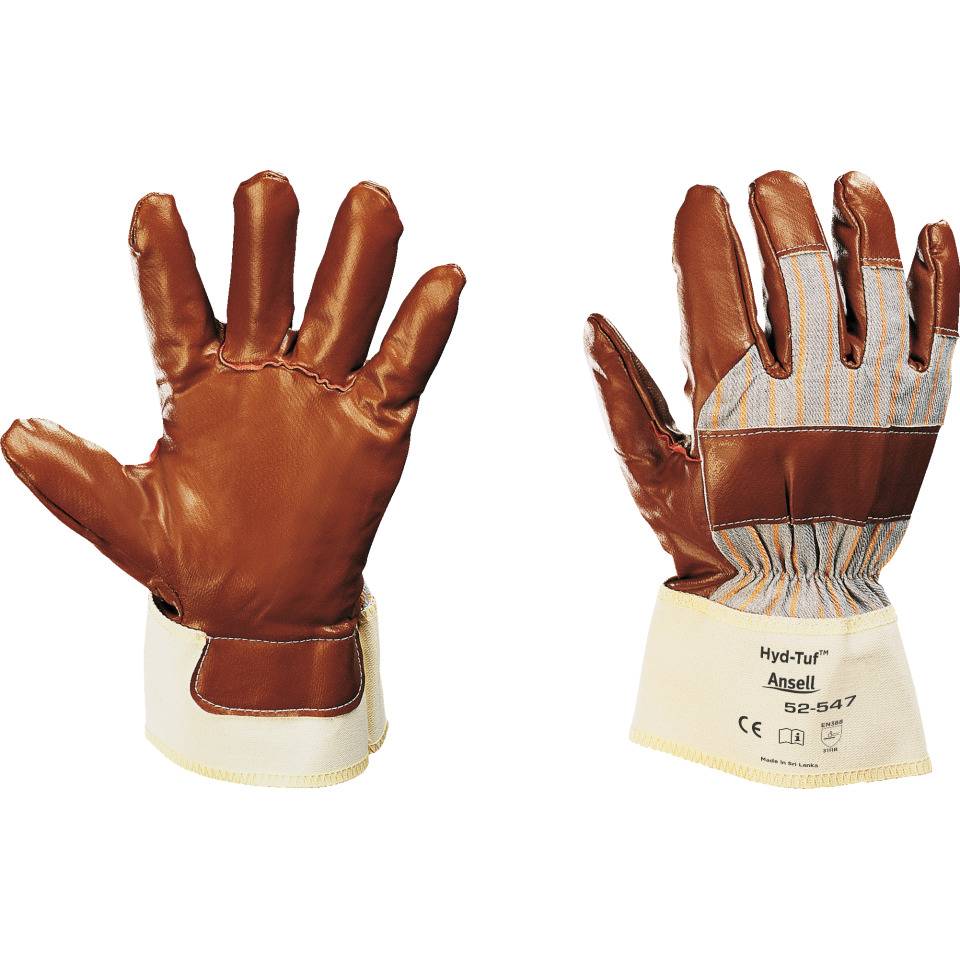 Ansell Schutzhandschuh Hyd-Tuf® 52-547, Kat.II, braun, Nitril, 280mm, Größe 10