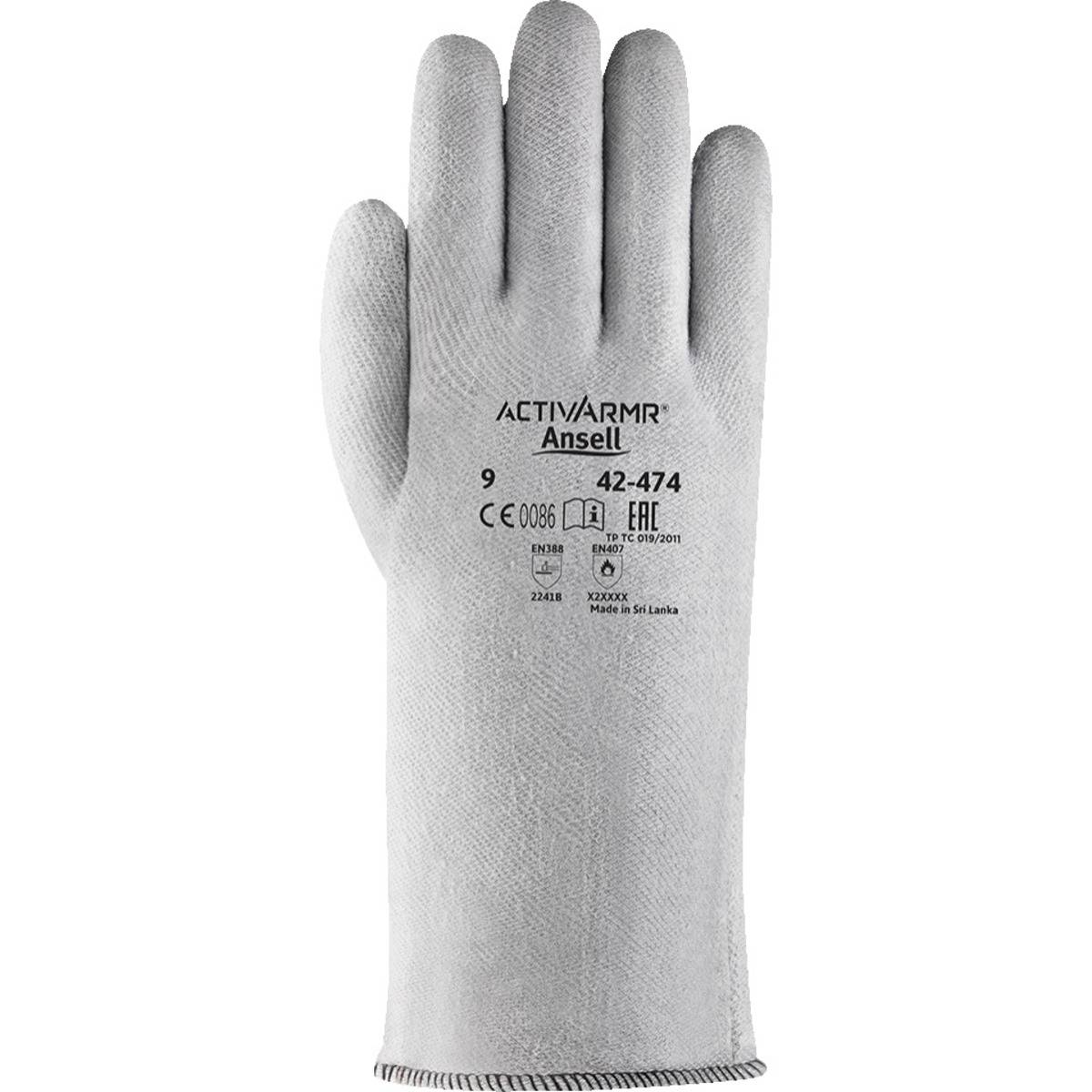 Ansell ActivArmr® Hitzeschutzhandschuh 42-474, Kat.III, grau, 350mm, Größe 8
