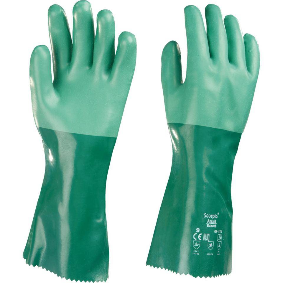 Ansell AlphaTec® Schutzhandschuh 08-354, Kat.III, grün, Neopren,Größe 8