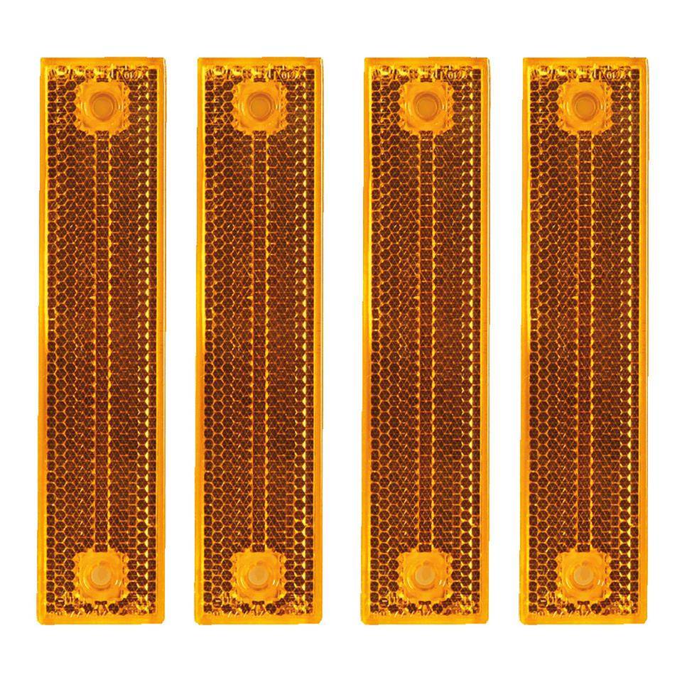 K.57 Warn-Reflektor, mit Schraubloch, gelb, Kunststoff, 41x182mm, 4 Stück/VE