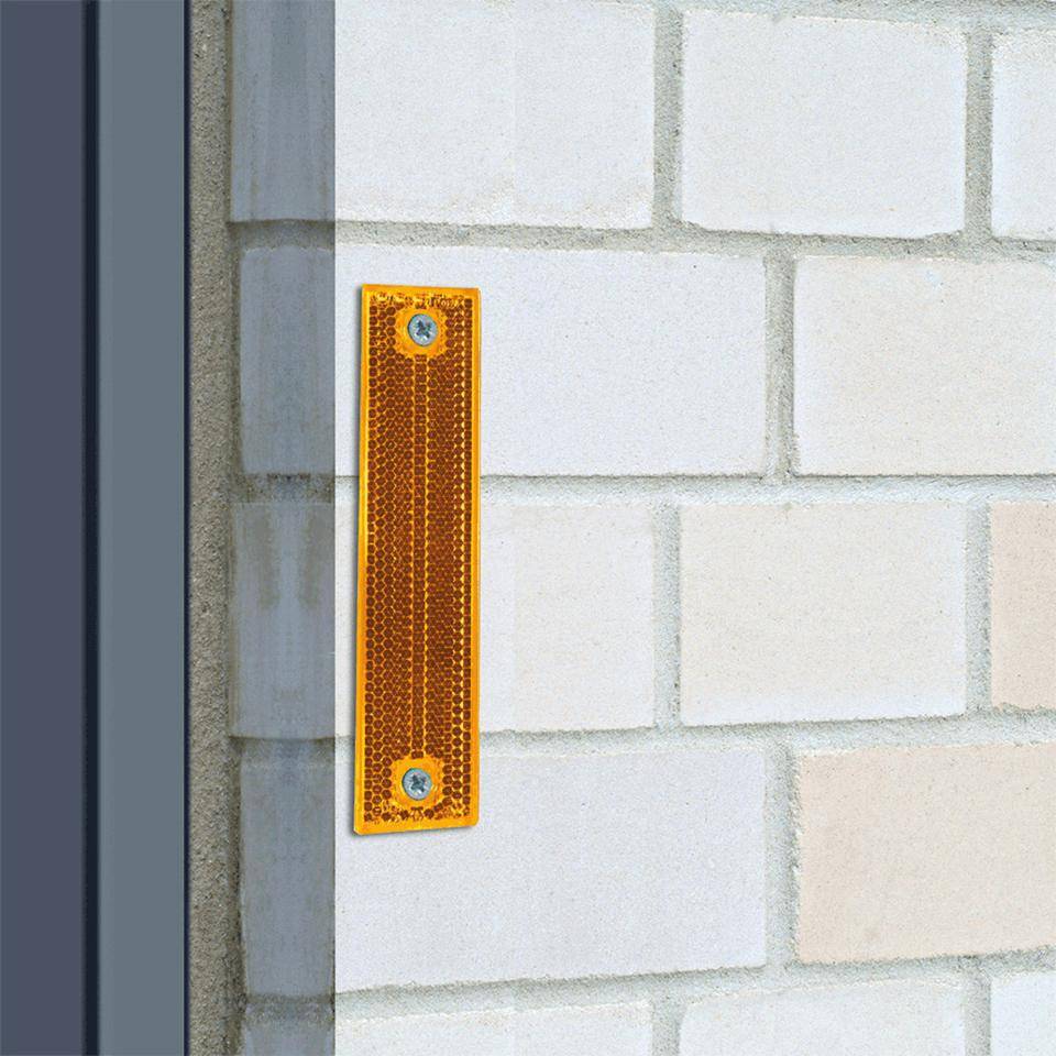 K.57 Warn-Reflektor, mit Schraubloch, gelb, Kunststoff, 41x182mm, 4 Stück/VE