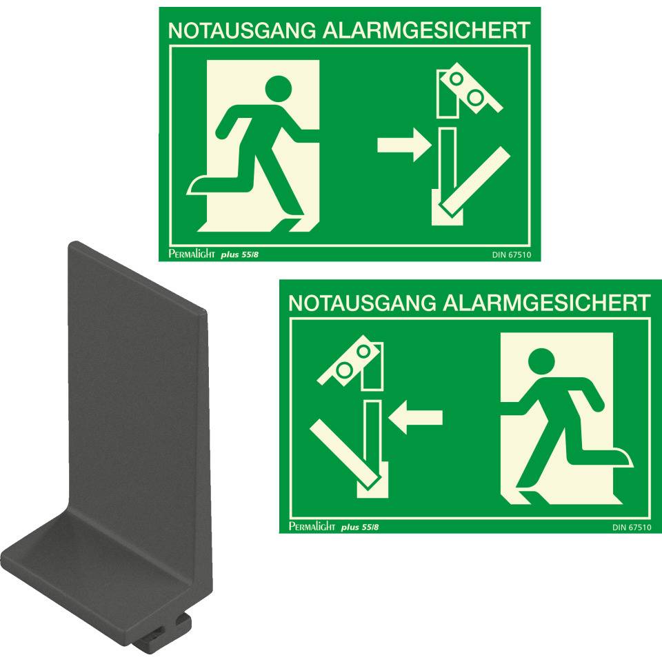K.57 Adapter für Paniktreibriegel, inkl. Notausgangschilder und Montageanleitung
