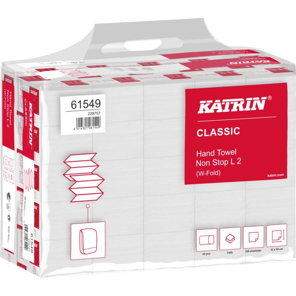 KATRIN® CLASSIC Falthandtücher NON STOP L2 wide, 2-lagig, saugstark, 3000/VE