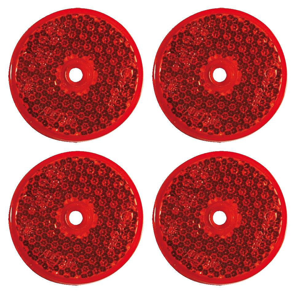 K.57 Warn-Reflektor, mit Schraubloch, rot, Kunststoff, Ø 61mm, 4 Stück/VE