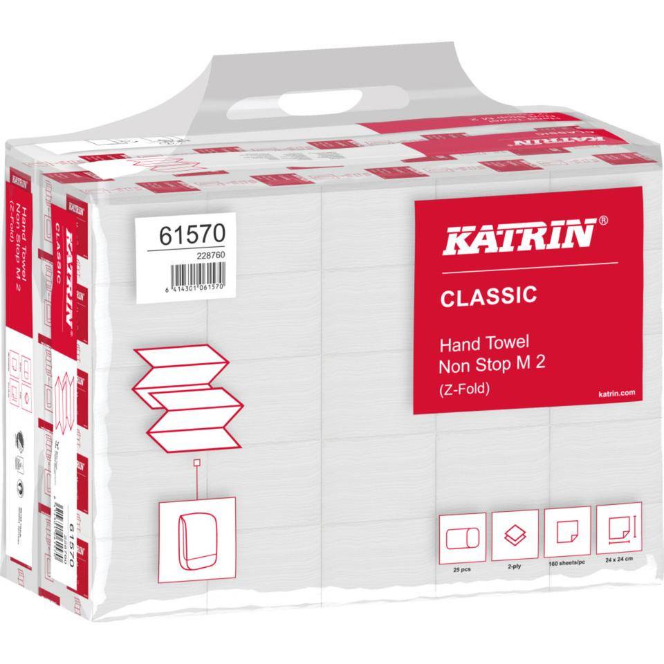 KATRIN® CLASSIC Falthandtücher NON STOP M2 wide, 2-lagig, saugstark, 4000/VE