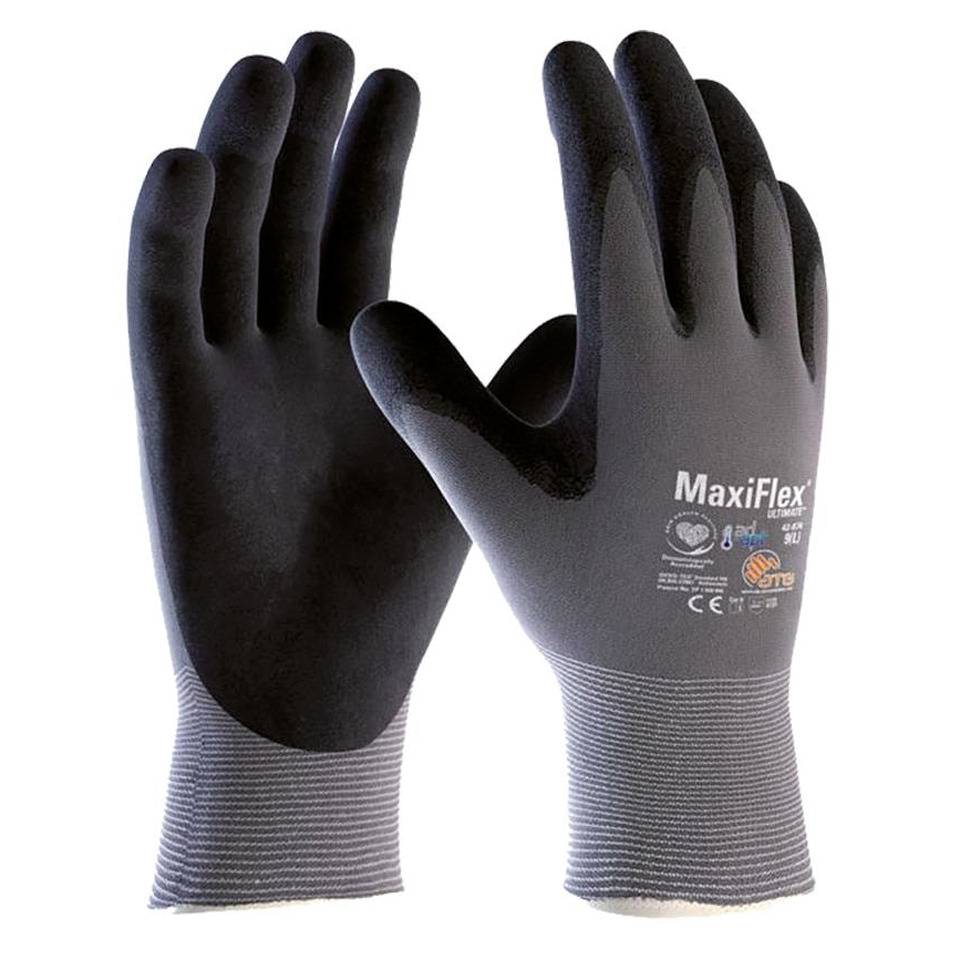 ATG Handschuh MaxiFlex® Ultimate 42-874, Kategorie II, schwarz, 250mm, Größe 12