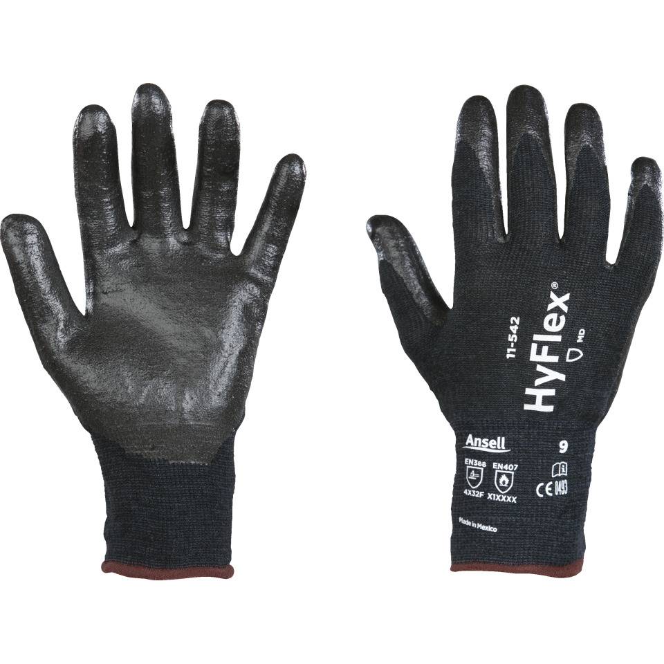 Ansell Schnittschutzhandschuh HyFlex® 11-542, Kat.III, schwarz, 250mm, Größe 7