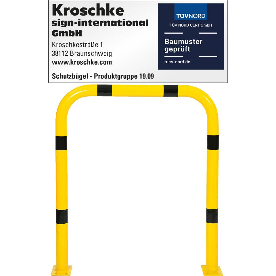 K.57 Schutzbügel,z.Aufdüb.,gelb/schwarz,Stahl,verz.,pulverb.,Ø76mm,1000x1150mm