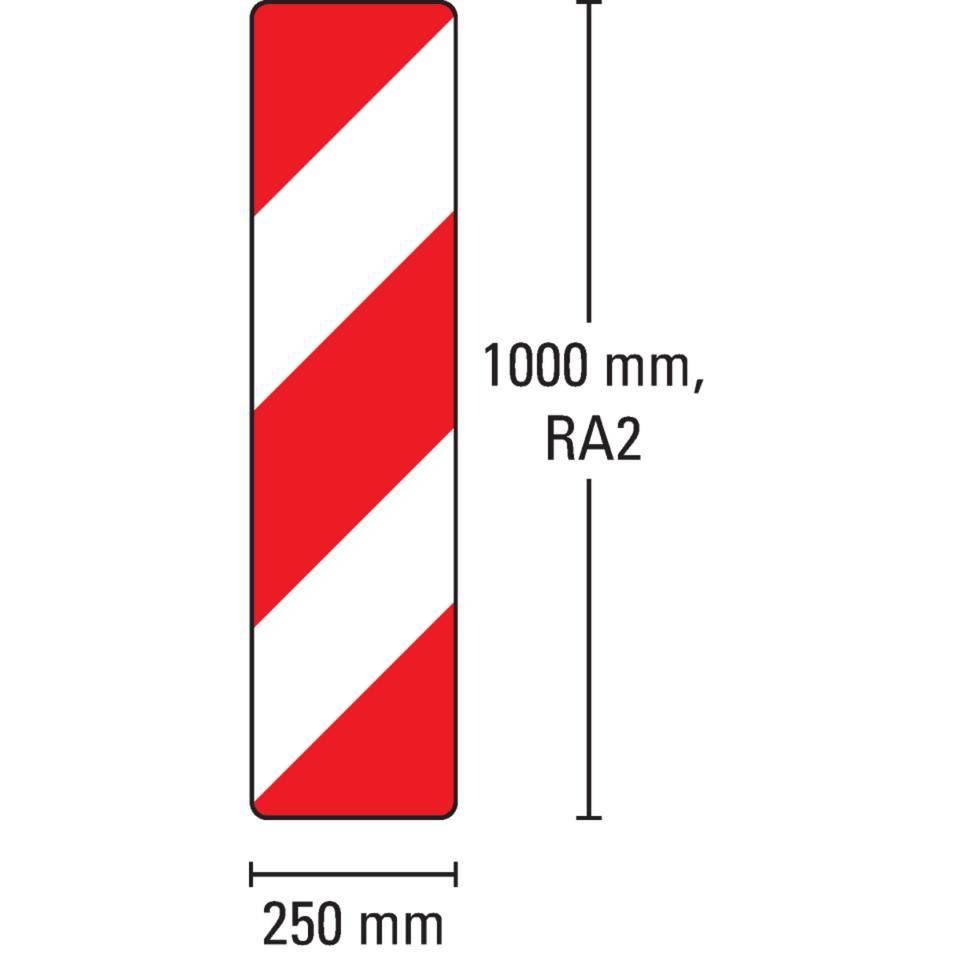 Verkehrszeichen Leitbake linksweisend, Nr.605-10, Aluminium RA2,reflektierend, 250x1000mm, DIN 67520