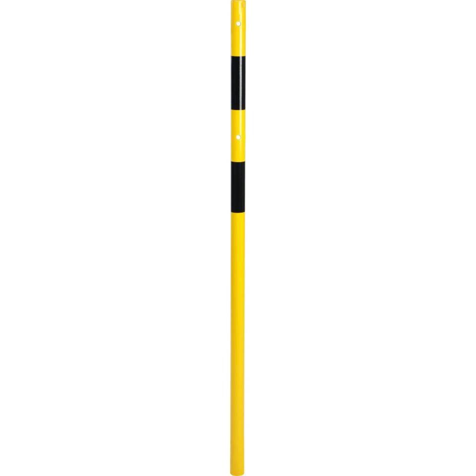 K.57 Schutzpfosten Light,z.Einbeton.,gelb/schwarz,Stahl,verzinkt,1400mm Ø42mm