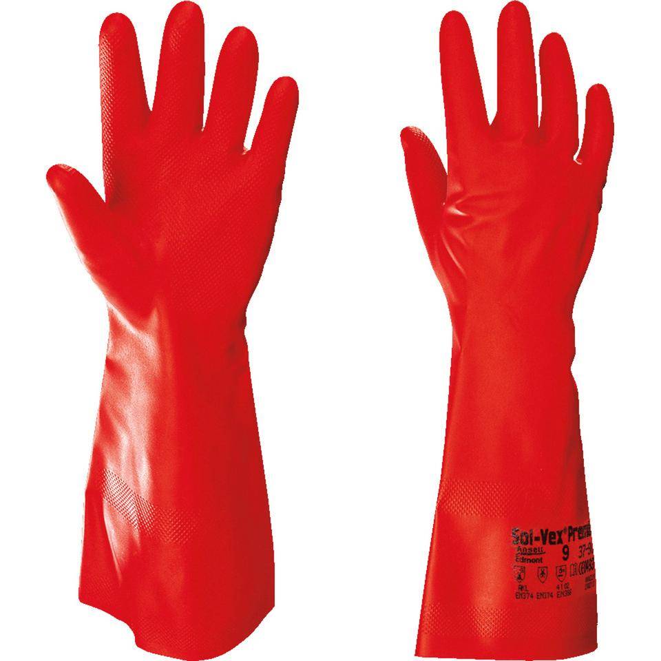 Ansell AlphaTec® Handschuh Solvex 37-900, Kat.III, rot, Nitril, 380mm, Größe 11