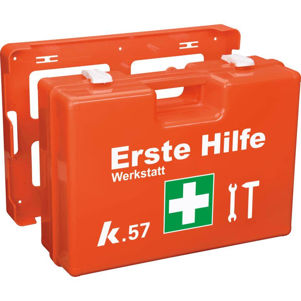 K.57 Erste-Hilfe-Koffer Classic Plus Werkstatt, leuchtorange, 430x305x150mm