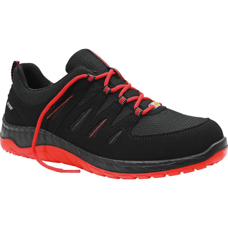ELTEN ESD-Halbschuh MADDOX black-red Low, 729561, S3 SRC, Kat.II, Größe 47