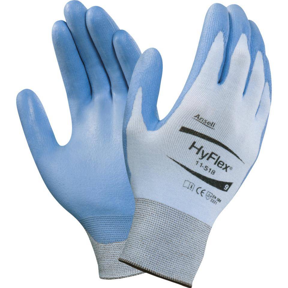 Ansell Schnittschutzhandschuh HyFlex® 11-518, Kat.II, blau, Nylon-Dyneema, Größe 8