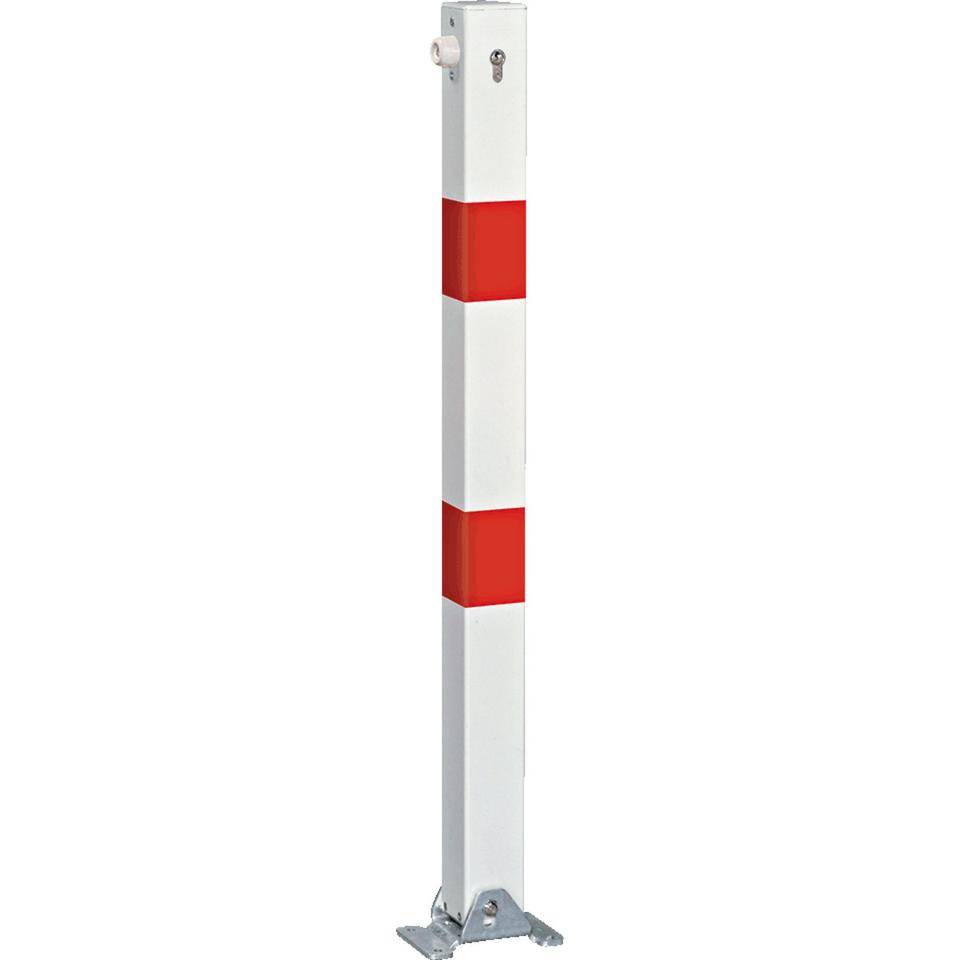 K.57 Universalpfosten Rom, zum Aufdübeln, gleichschließend, weiß/rot, Stahl, 1000mm