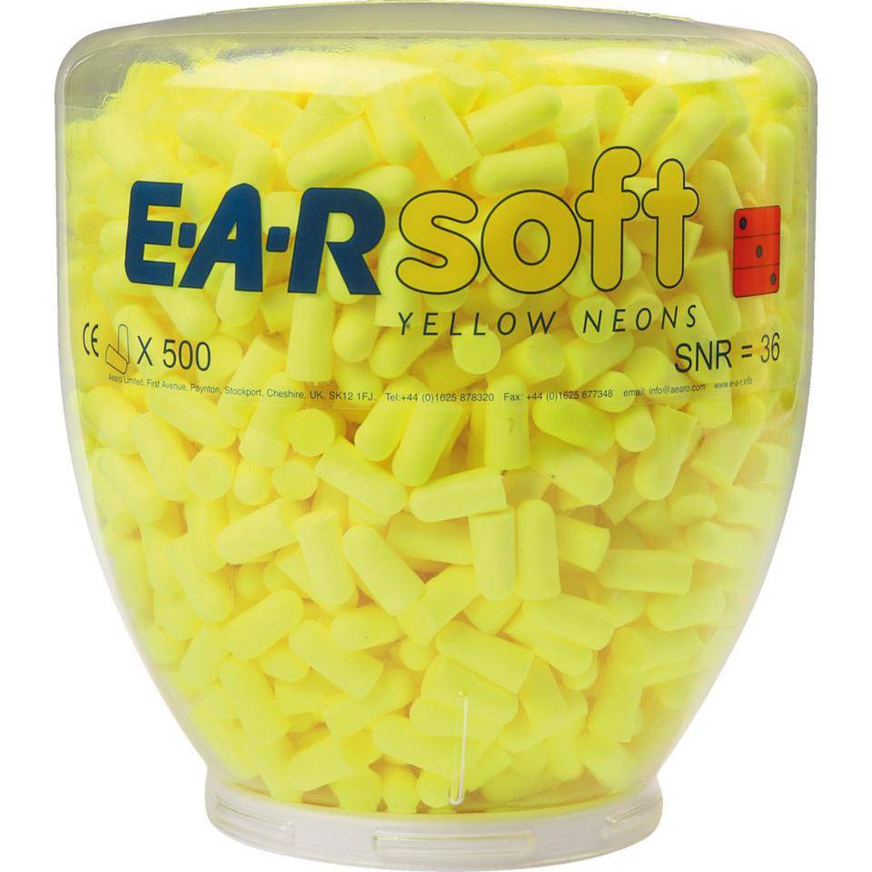 3M™ E-A-Rsoft™ Dispenser Gehörschutzstöpsel Yellow Neons™, Kategorie III, für Gehörschutzspender One Touch Pro™, 500 Paar/VE