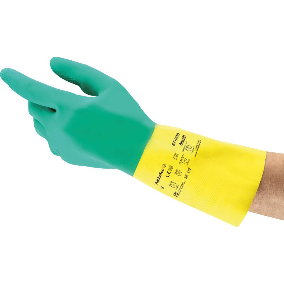 Ansell AlphaTec® Handschuh 87-900, Kat.III, Latex/Neopren, 323mm, Größe 9,5-10