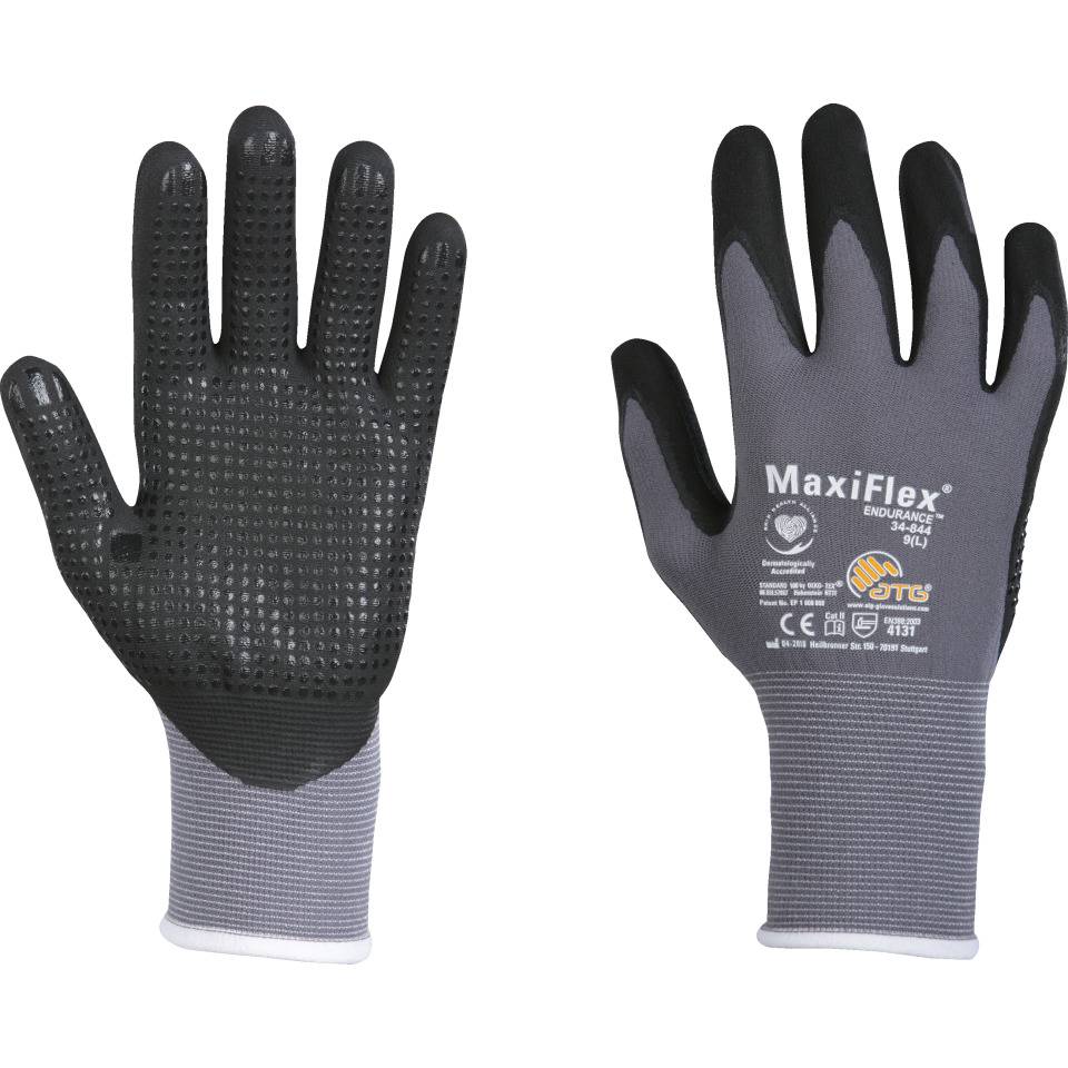 ATG Strickhandschuh MaxiFlex® Endurance™, Kat.II, grau/schwarz, 240mm, Größe 11