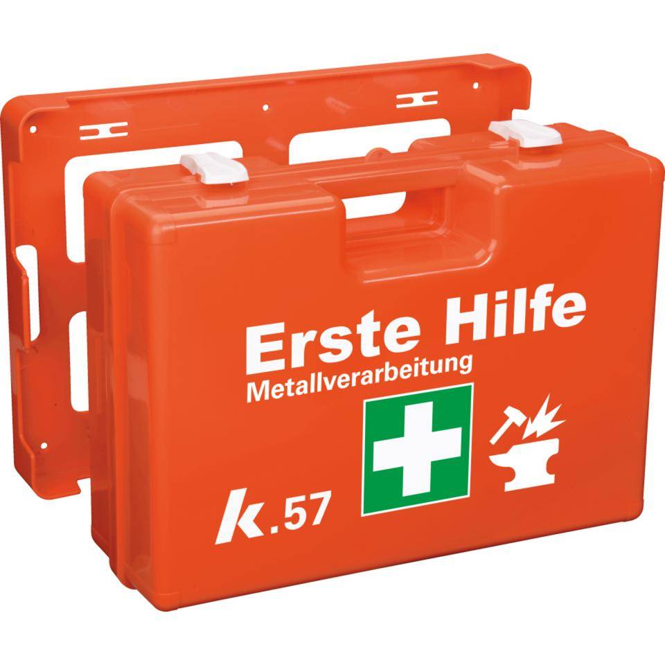K.57 Erste-Hilfe-Koffer Classic Plus Metallverarbeit., leuchtorange, 430x305x150mm