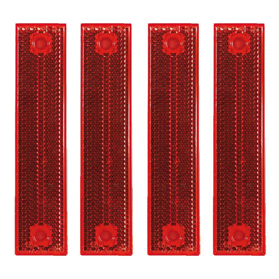 K.57 Warn-Reflektor, mit Schraubloch, rot, Kunststoff, 41x182mm,4 Stück/VE