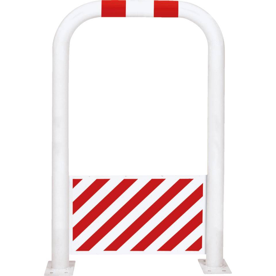 K.57 Schutzbügel mit Unterfahrschutz,425mm,z.Aufdübeln,rot/weiß,Stahl,750x1150mm