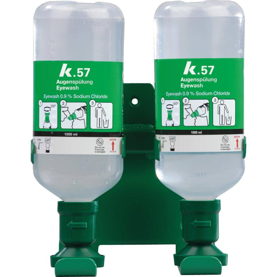 K.57 Doppel-Wandhalterung für 1l-Augenspülflasche, Lieferung ohne Flaschen