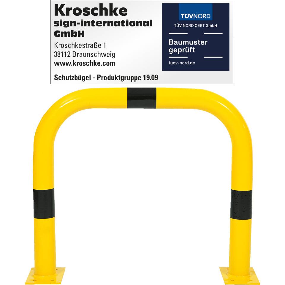 K.57 Schutzbügel,z.Aufdüb.,gelb/schwarz,Stahl,verzinkt,pulverb.,Ø76mm,750x650mm