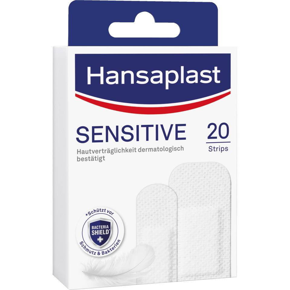 Hansaplast® Sensitive, hautfreundlich, atmungsaktiv, 5Pack/VE, 20Strips/Pack