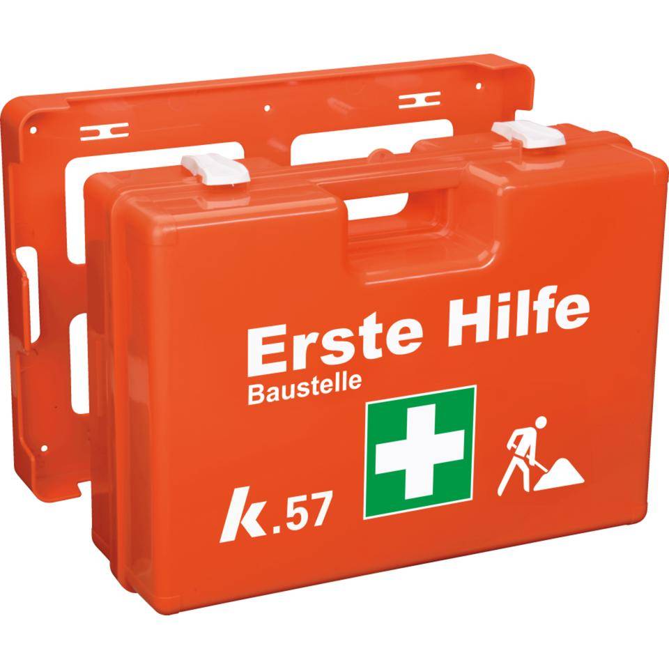 K.57 Erste-Hilfe-Koffer Classic Plus Baustelle, leuchtorange, 430x305x150mm