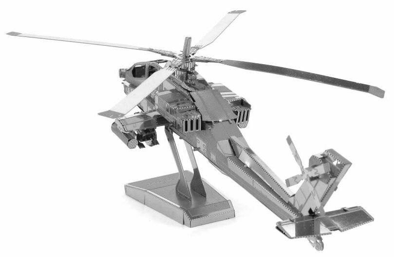 Metal Earth AH-64 Apache Silberne Ausgabe