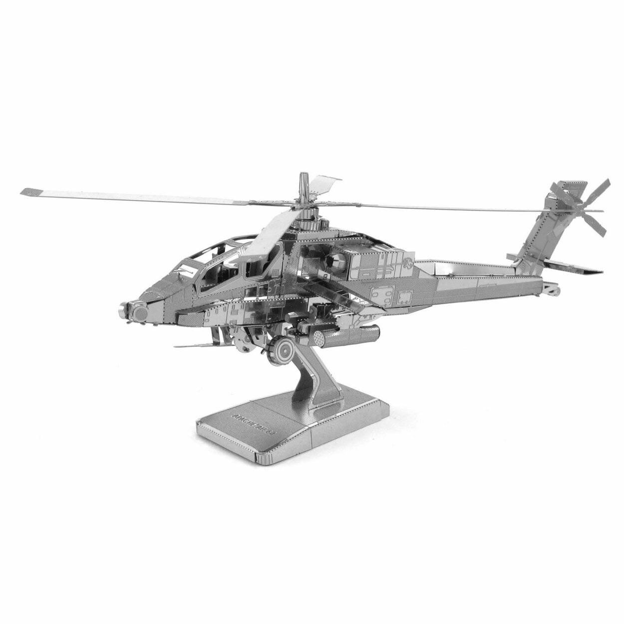 Metal Earth AH-64 Apache Silberne Ausgabe