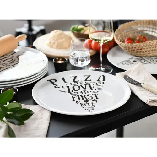CreaTable 21569 Europa IN LOVE Pizzateller Porzellan Ø 33 cm, weiß/schwarz, 6-teilig (1 Set) CreaTable 21569 Europa IN LOVE Pizzateller Porzellan Ø 33 cm, weiß/schwarz, 6-teilig (1 Set)