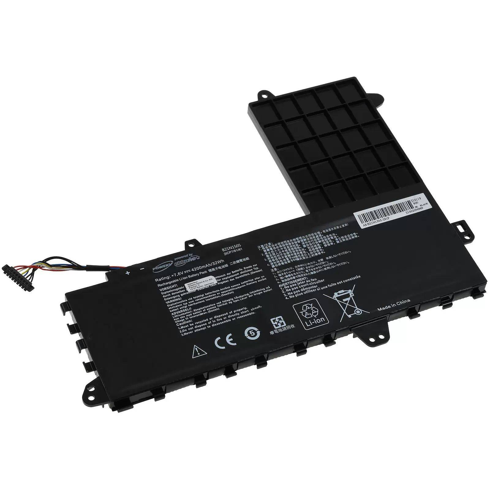 Akku für Laptop Asus E402S / E402SA / E502S / Typ B21N1505 - 7,6V - 4100 mAh