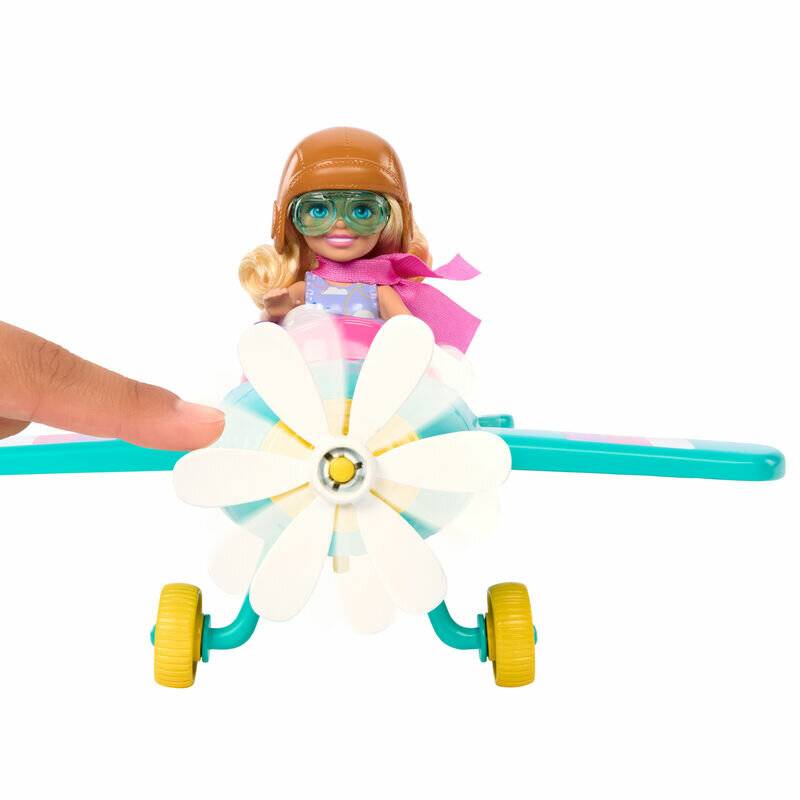 Barbie Chelsea Flugzeug Puppe Pilotenpuppe Flugzeug Hündchen Zubehör 3+ HTK38