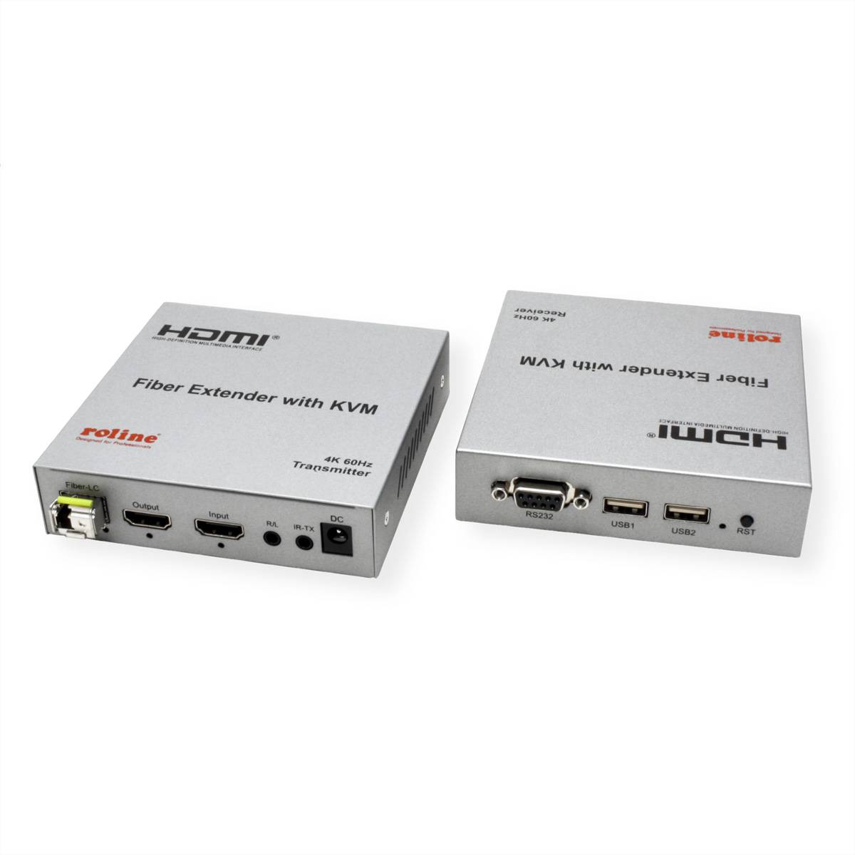 ROLINE KVM Verlängerung über LWL, HDMI 4K, USB, 20 km