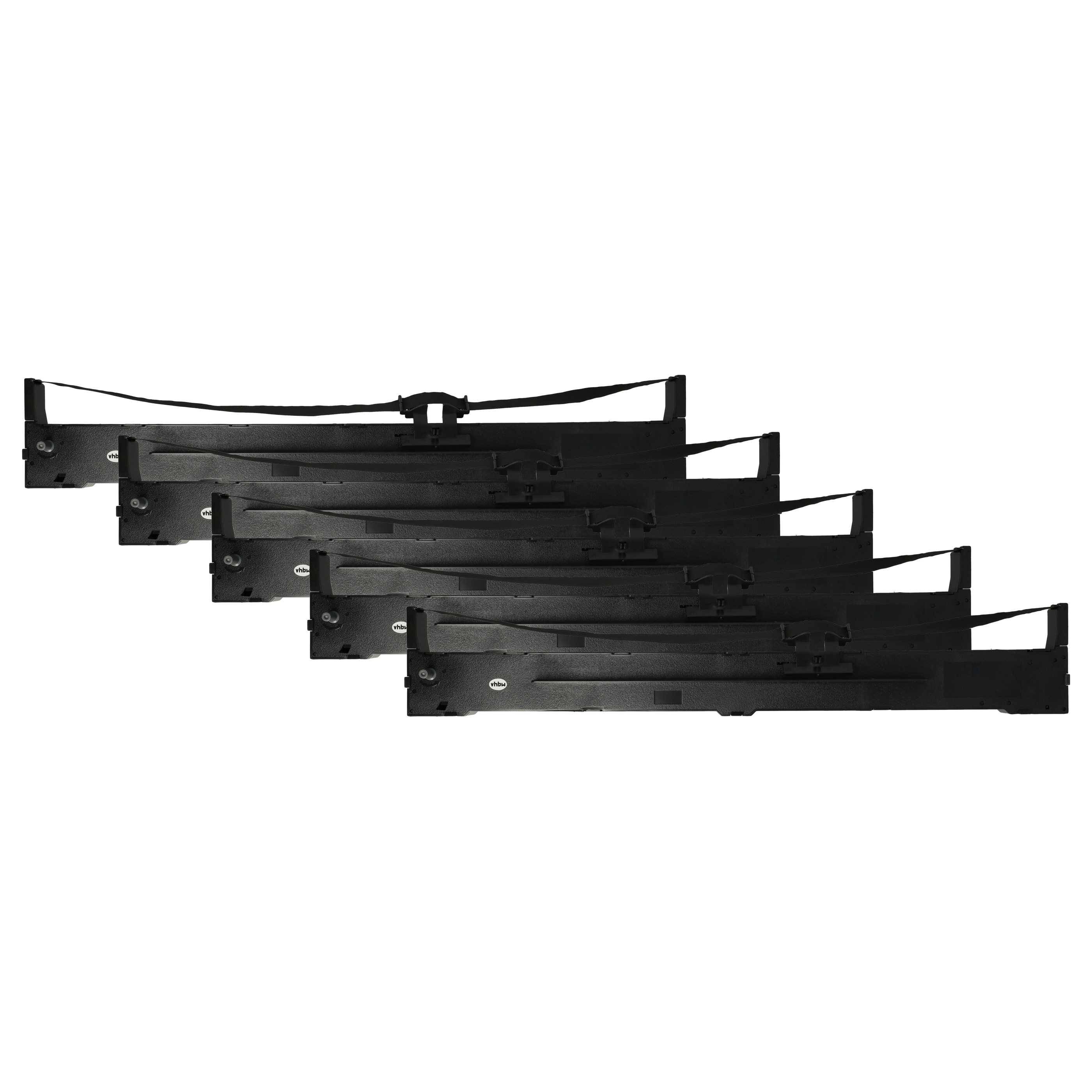 vhbw 5x Farbband Schriftband Ersatz für Epson S015336, C13S015336 für Nadeldrucker, Bondrucker - Schwarz