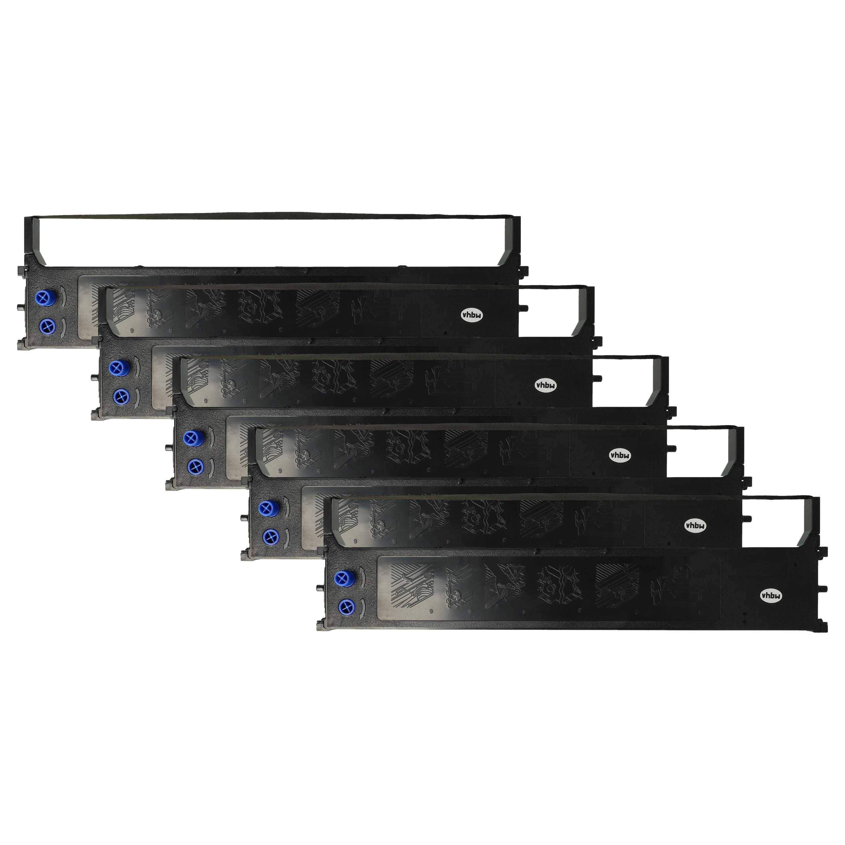 vhbw 5x Farbband Schriftband kompatibel mit OKI Microline ML-1120, ML-1120 eco, ML-1190, ML-1190c Nadeldrucker, Bondrucker - Schwarz