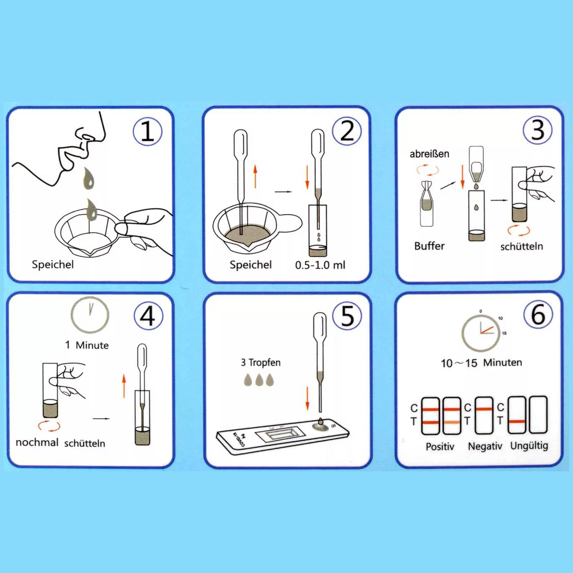 20 Acura Speichel-Test DIAGNOS COVID-19 Laientest (Spucktest) mit BfArM-Sonderzulassung, Coronavirus (SARS-Cov-2) Antige