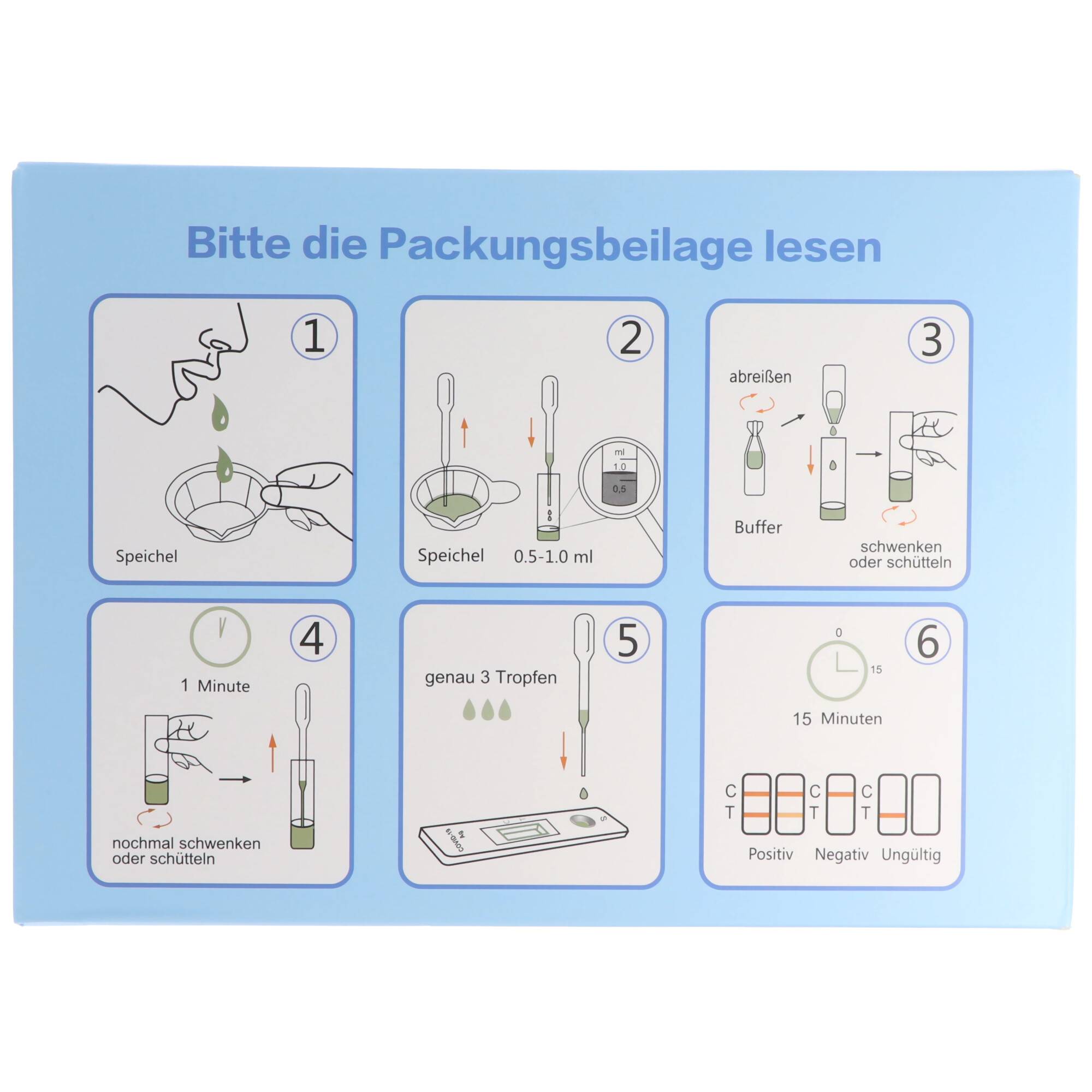 40 Acura Speichel-Test DIAGNOS COVID-19 Laientest (Spucktest) mit BfArM-Sonderzulassung, Coronavirus (SARS-Cov-2) Antige