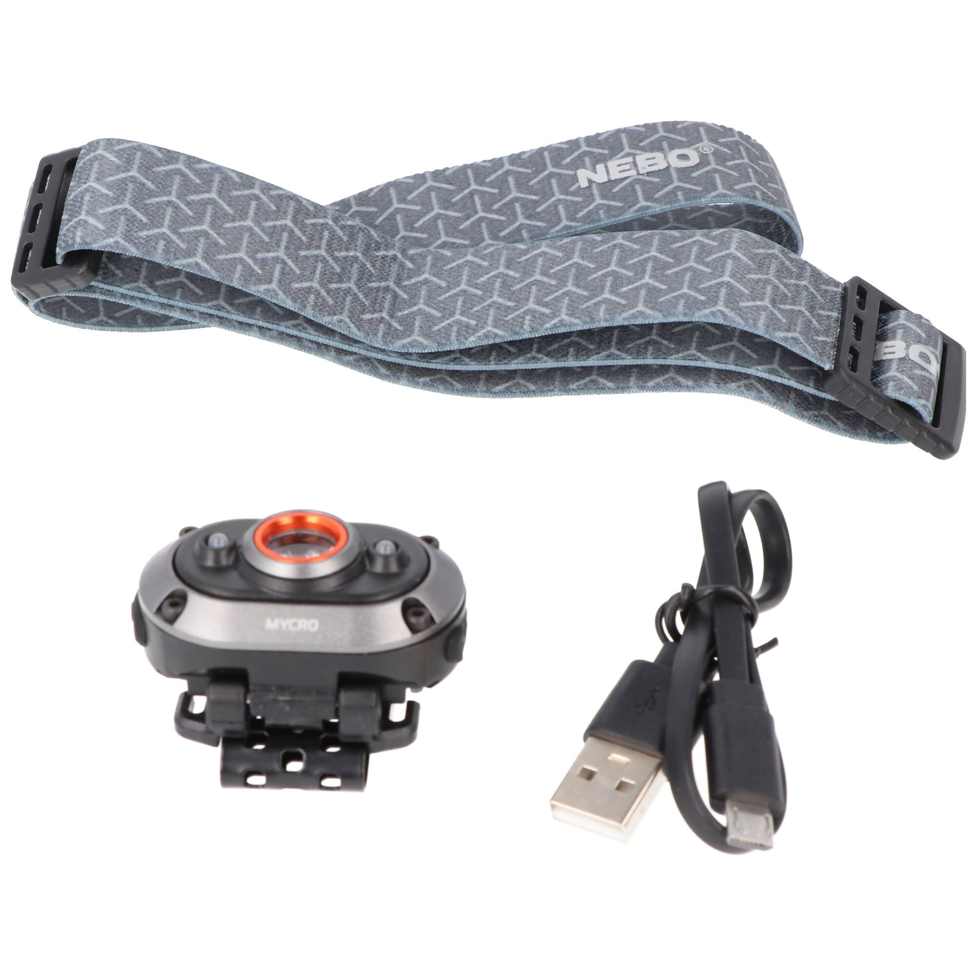 NEBO LED Stirnlampe MYCRO mit bis zu 400lm und 80m Leuchtweite integrierter Akku 3,7V 200mAh Li-Polymer