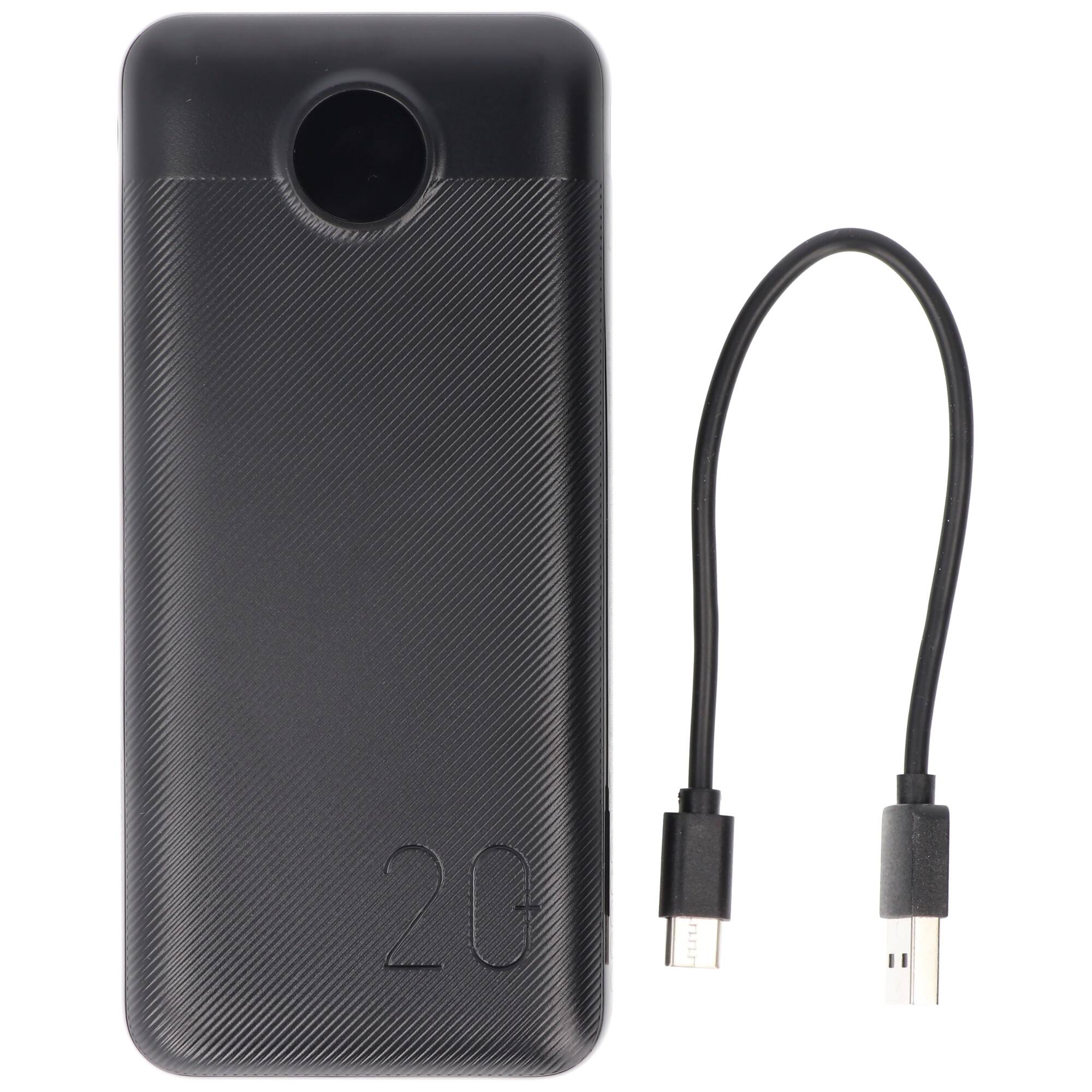 XCell Powerbank X20000PD mit 20.000mAh Kapazität, USB-C PD3.0, Quick-Charge, LED-Display, 2x USB-Ausgang 1x USB-C-Ausgan
