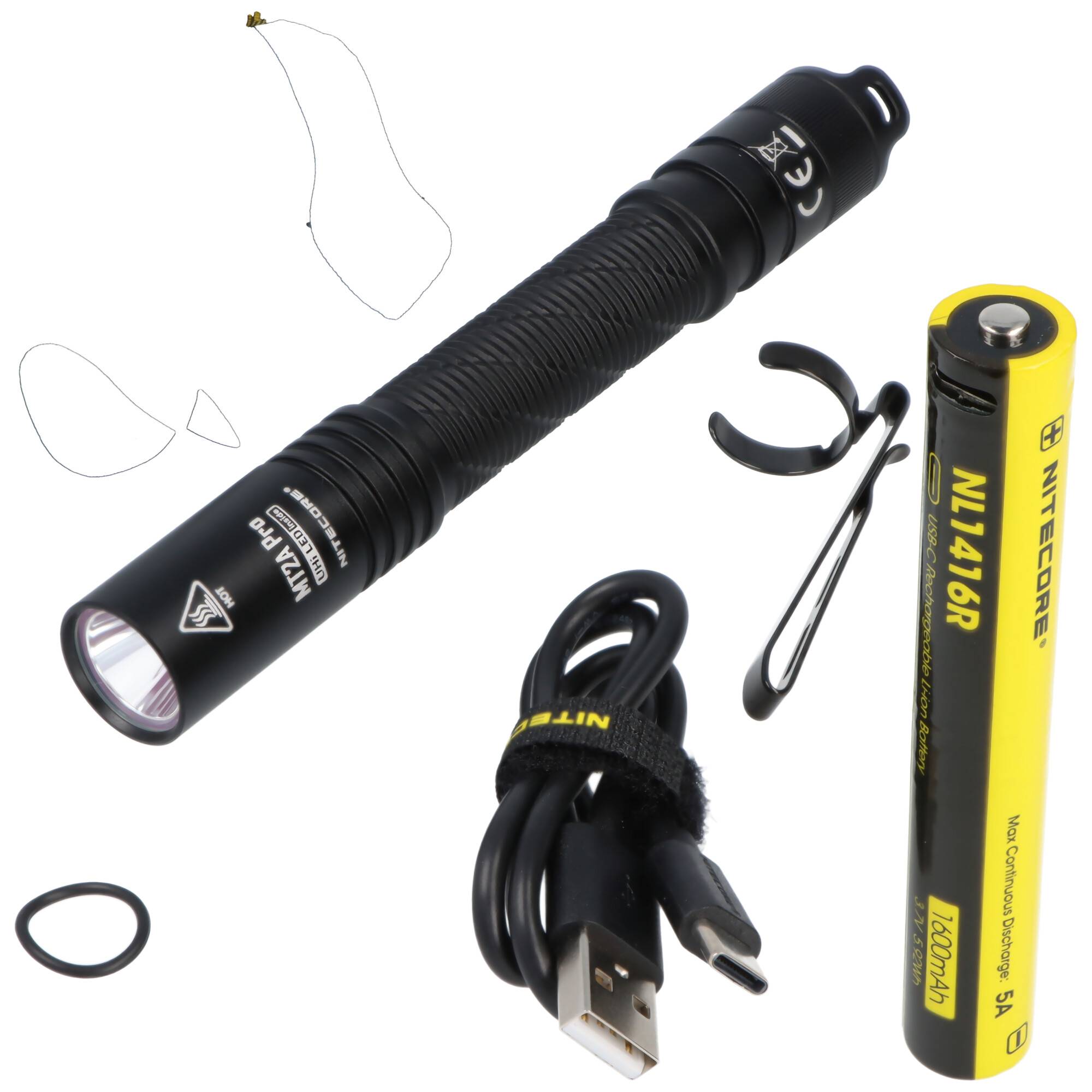 Nitecore MT2A PRO LED-Taschenlampe mit bis zu 1000 Lumen, UHi 20 LED, inklusive NL1416R Li-Ion Akku