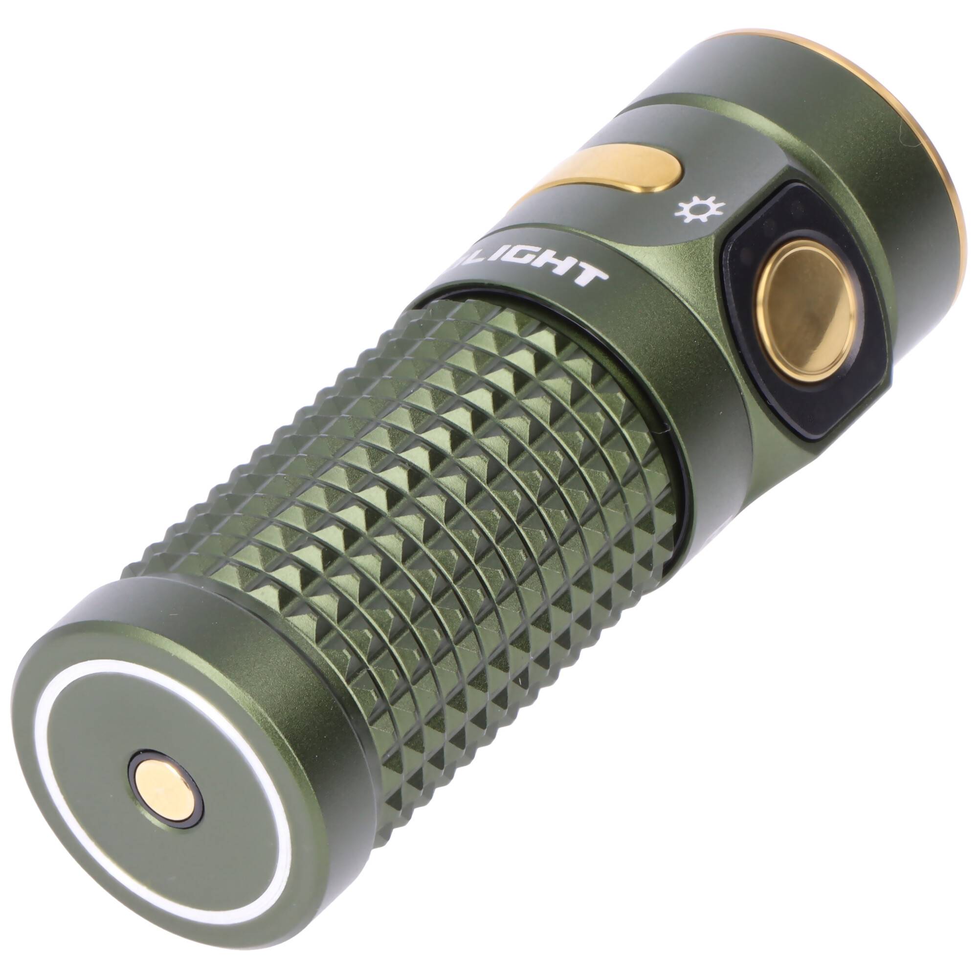 Olight Baton 4 Premium Edition grün, LED-Taschenlampe mit Ladecase, ultra-kompakt und leistungsstark, 1300 Lumen