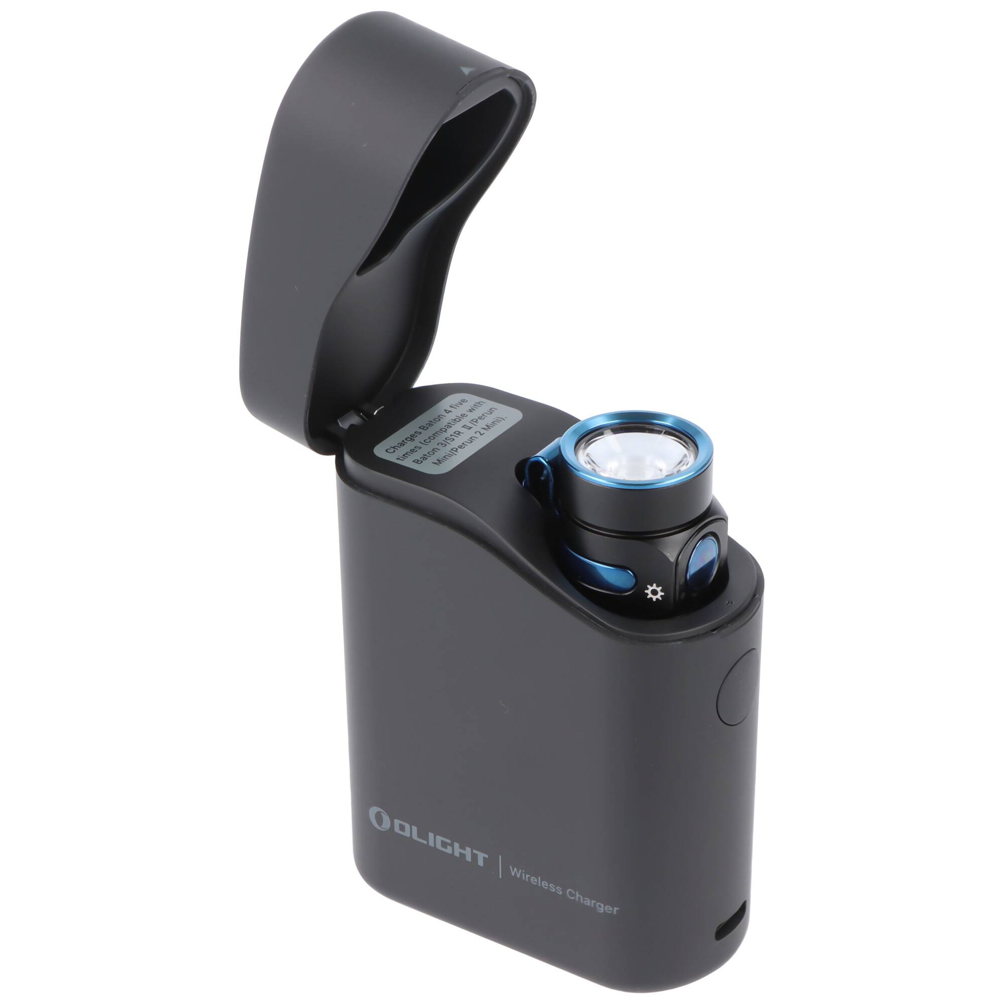 Olight Baton 4 Premium Edition schwarz, LED-Taschenlampe mit Ladecase, ultra-kompakt und leistungsstark, 1300 Lumen