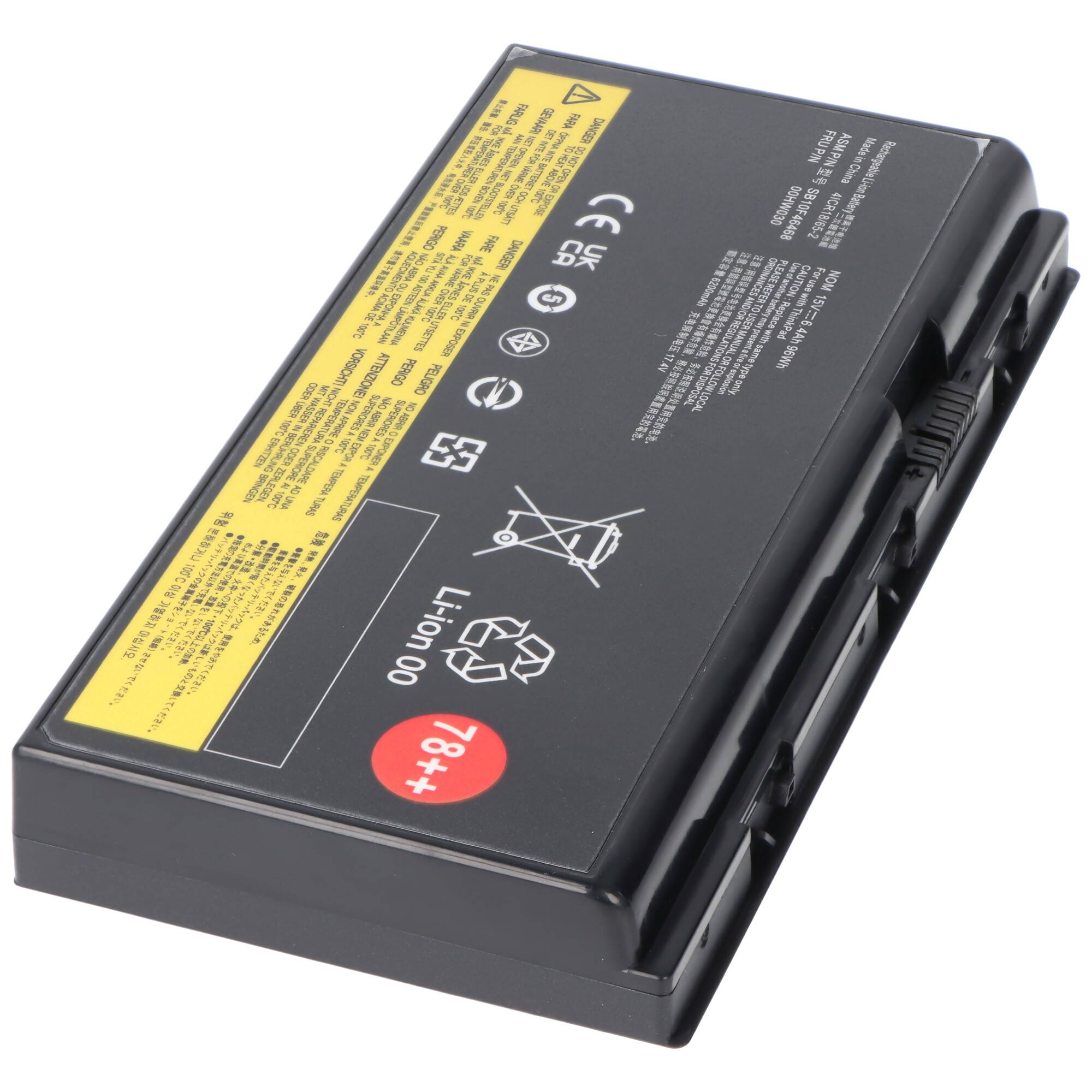 Akku passend für Lenovo Thinkpad P70, Li-ion, 15V, 6400mAh, 96Wh