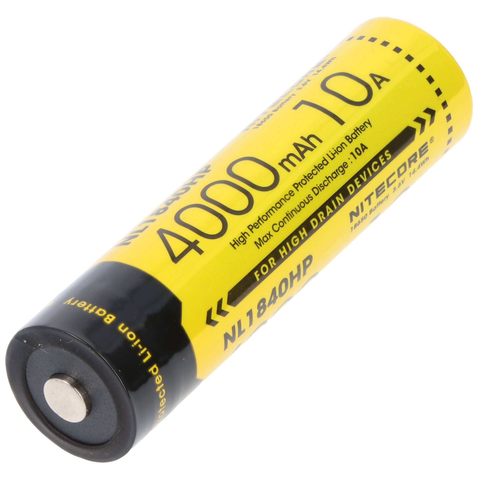 Nitecore 18650 Li-Ion Akku, NL1840HP, 4000mAh, mit Schutzschaltung
