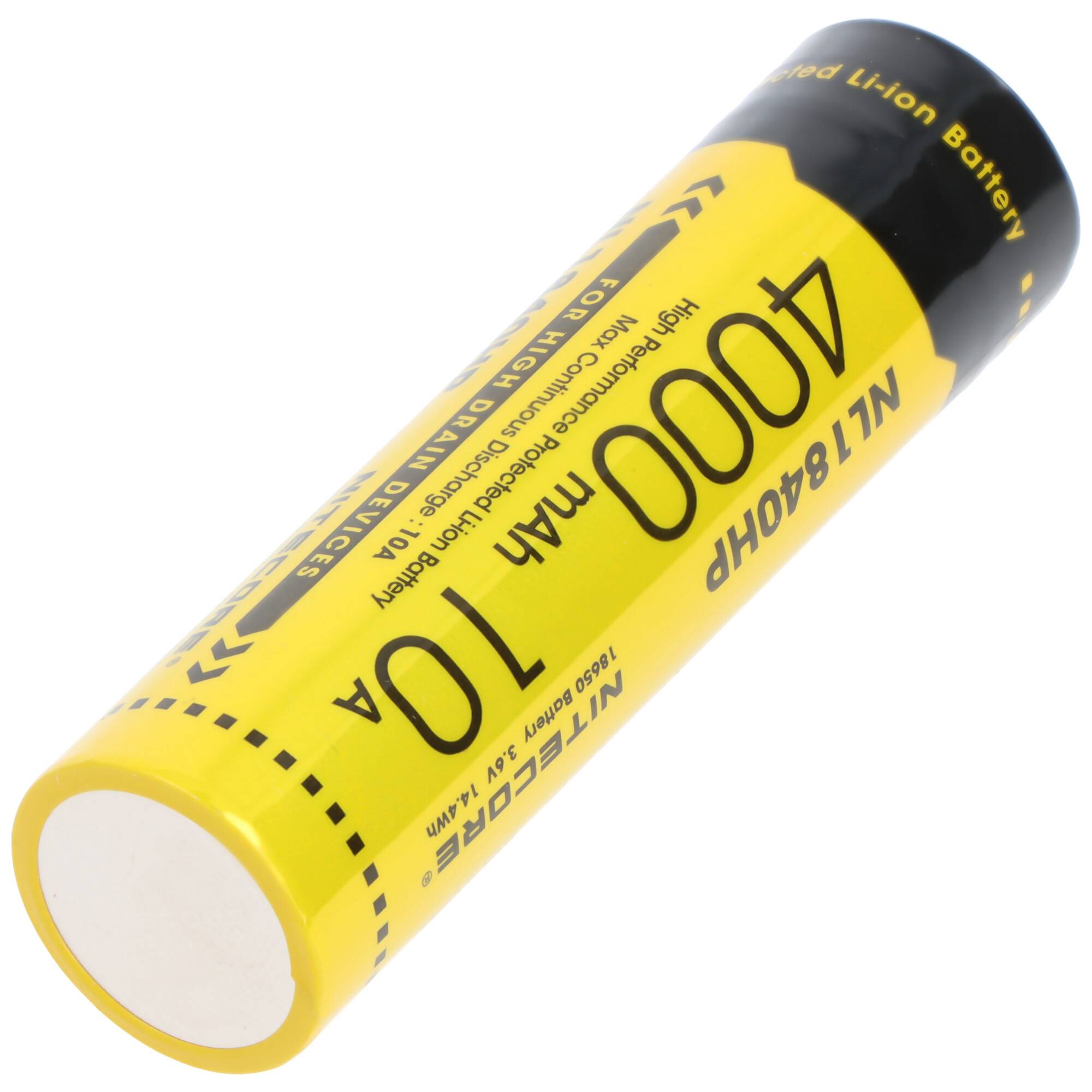 Nitecore 18650 Li-Ion Akku, NL1840HP, 4000mAh, mit Schutzschaltung