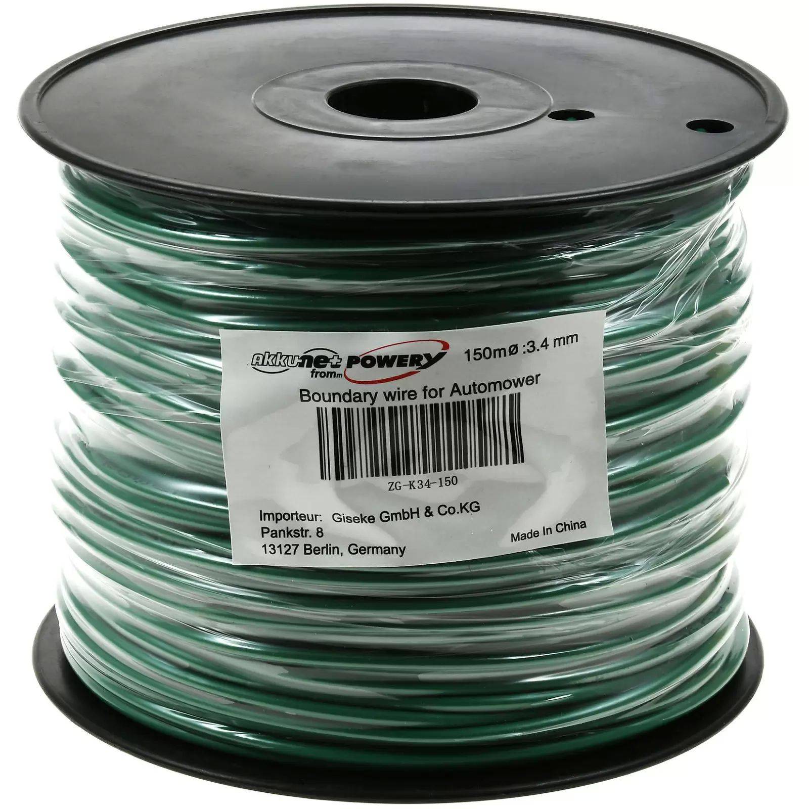300m Begrenzungskabel (2x150m) kompatibel mit Mähroboter Gardena, Husqvarna Automower 3,4mm