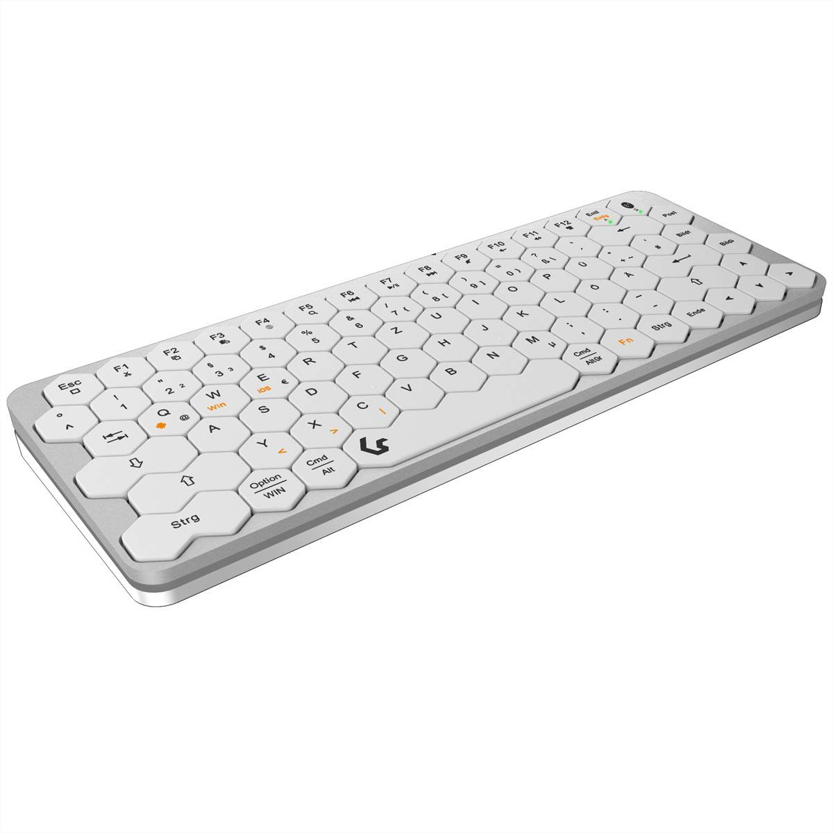 KEYSONIC - TAS KSK-5020BT-S DE Wireless Mini Aluminium sil/w - Tastatur - QWERTZ